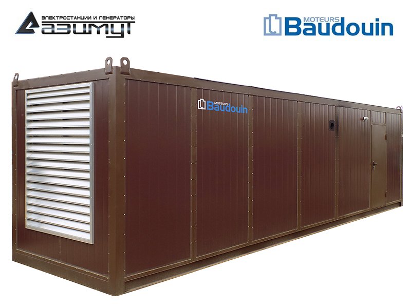 Дизель генератор АД-1100С-Т400-2РНМ9 Baudouin Moteurs мощностью 1100 кВт в контейнере с автозапуском (АВР)