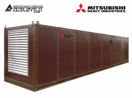 Дизель генератор АД-1400С-Т400-2РНМ8C MITSUBISHI-SME мощностью 1400 кВт в контейнере с автозапуском (АВР)
