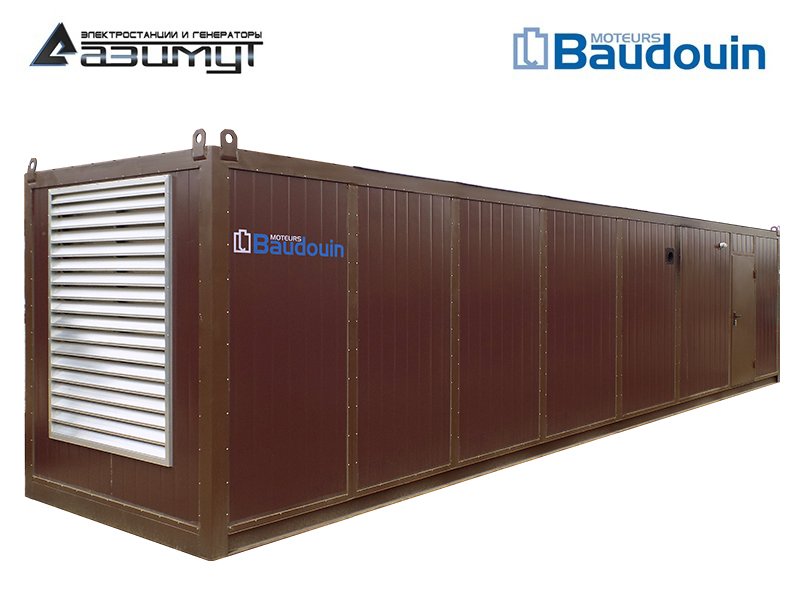 Дизель генератор АД-1800С-Т400-2РНМ9 Baudouin Moteurs мощностью 1800 кВт в контейнере с автозапуском (АВР)
