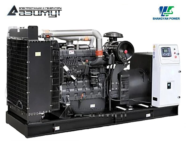 Дизельный генератор АД-300С-Т400-1РМ160 Shangyan мощностью 300 кВт открытого исполнения