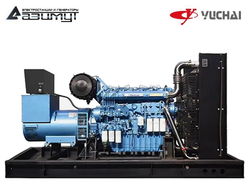 Дизельный генератор АД-350С-Т400-1РМ26 Yuchai мощностью 350 кВт открытого исполнения