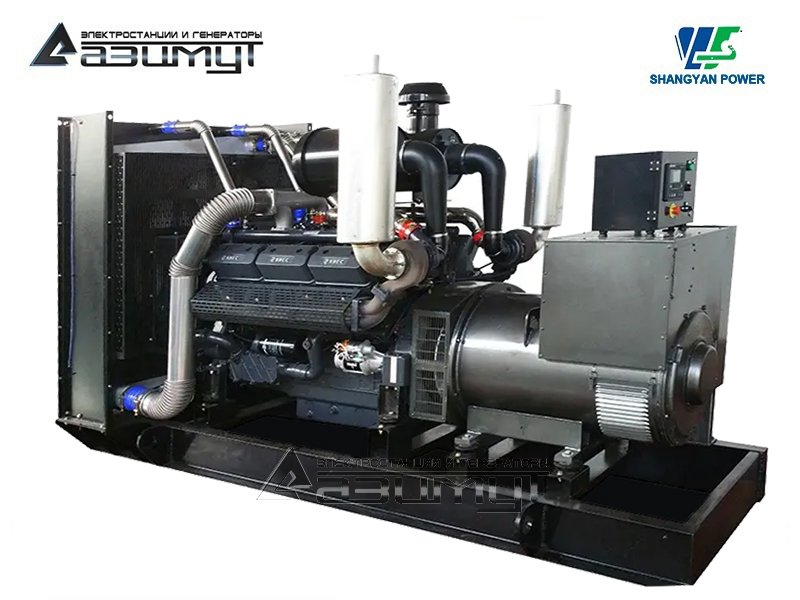 Дизельный генератор АД-350С-Т400-1РМ16 Shangyan мощностью 350 кВт открытого исполнения