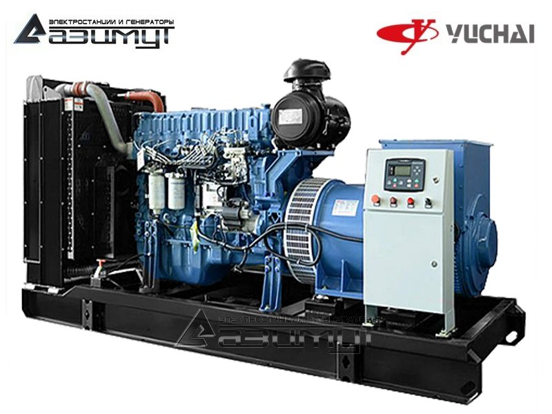 Дизельный генератор АД-400С-Т400-1РМ26 Yuchai мощностью 400 кВт открытого исполнения