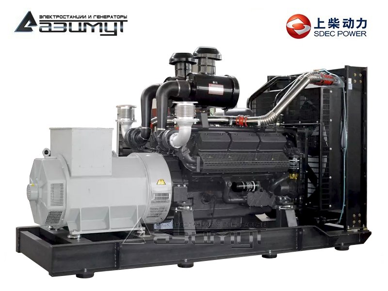 Дизельный генератор АД-500С-Т400-1РМ5 SDEC мощностью 500 кВт (380 В) открытого исполнения
