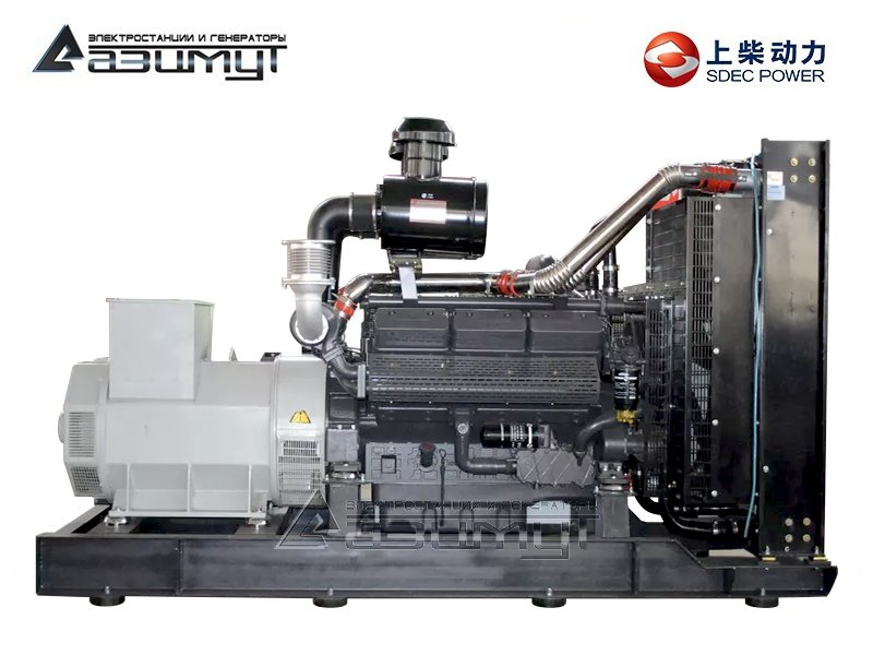 Дизельный генератор АД-500С-Т400-2РМ5 SDEC мощностью 500 кВт (380 В) открытого исполнения с автозапуском (АВР)