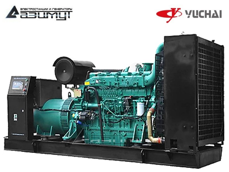 Дизельный генератор АД-600С-Т400-1РМ26 Yuchai мощностью 600 кВт открытого исполнения
