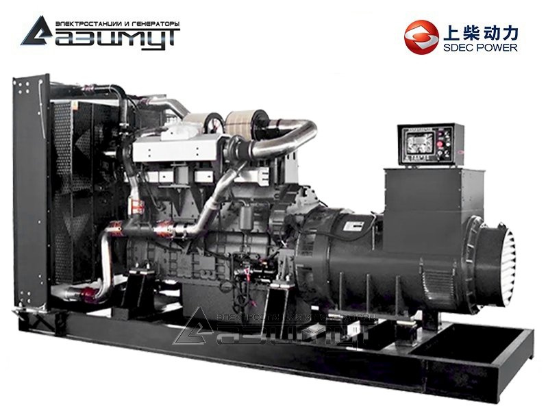 Дизельный генератор АД-600С-Т400-1РМ5 SDEC мощностью 600 кВт (380 В) открытого исполнения
