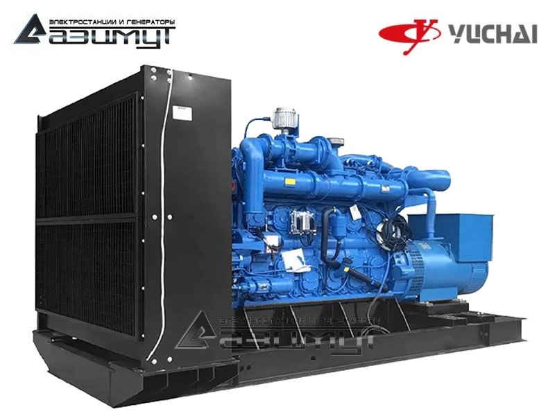 Дизельный генератор АД-630С-Т400-1РМ26 Yuchai мощностью 630 кВт открытого исполнения