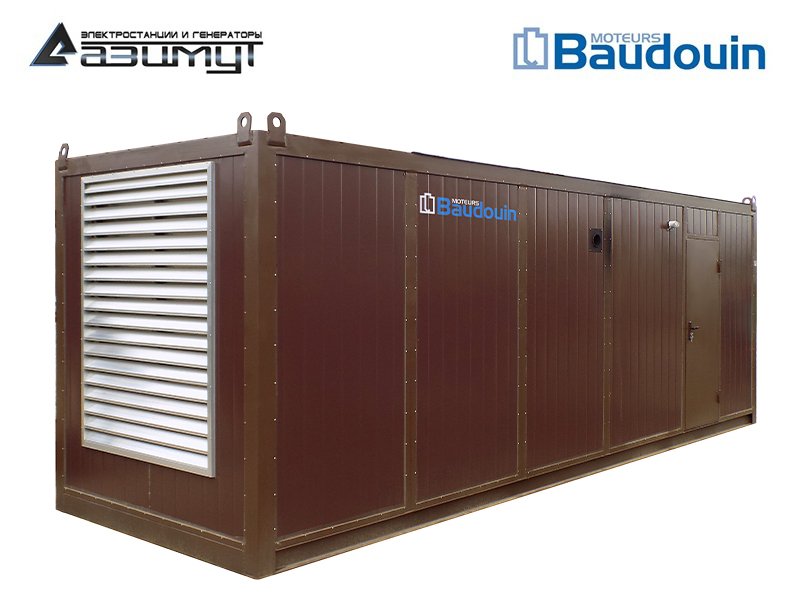 Дизель генератор АД-700С-Т400-2РНМ9 Baudouin Moteurs мощностью 700 кВт в контейнере с автозапуском (АВР)