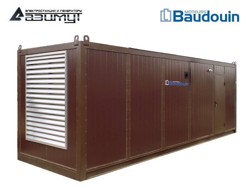 Дизель генератор АД-800С-Т400-1РНМ9 Baudouin Moteurs мощностью 800 кВт в контейнере
