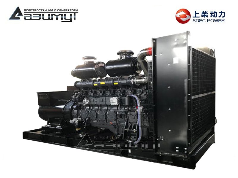 Дизельный генератор АД-900С-Т400-2РМ5 SDEC мощностью 900 кВт (380 В) открытого исполнения с автозапуском (АВР)