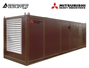 Дизель генератор АД-1000С-Т400-1РНМ8C MITSUBISHI-SME мощностью 1000 кВт в контейнере