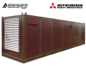 Дизель генератор АД-1000С-Т400-2РНМ8 Mitsubishi мощностью 1000 кВт в контейнере с автозапуском (АВР)